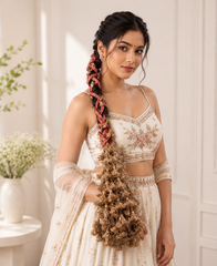 Punjabi Braid Hair Accessory with Metallic Tassel Latkan for Wedding, Mehendi & Sangeet