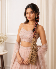 Punjabi Braid Hair Accessory with Metallic Tassel Latkan for Wedding, Mehendi & Sangeet