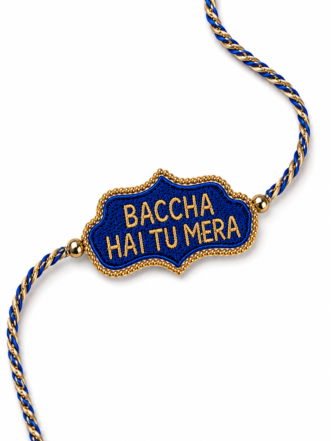 Baccha Hai Tu Mera Blue Embroidered Rakhi for Brother