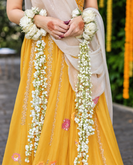 Elegant White Jasmine Floral Gajra Bridal Hand Kalera