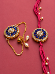 Kundan Pearl Bhai Bhabhi Rakhi Set
