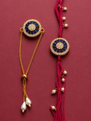 Kundan Pearl Bhai Bhabhi Rakhi Set