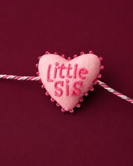 Little Sis Heart Embroidered Rakhi