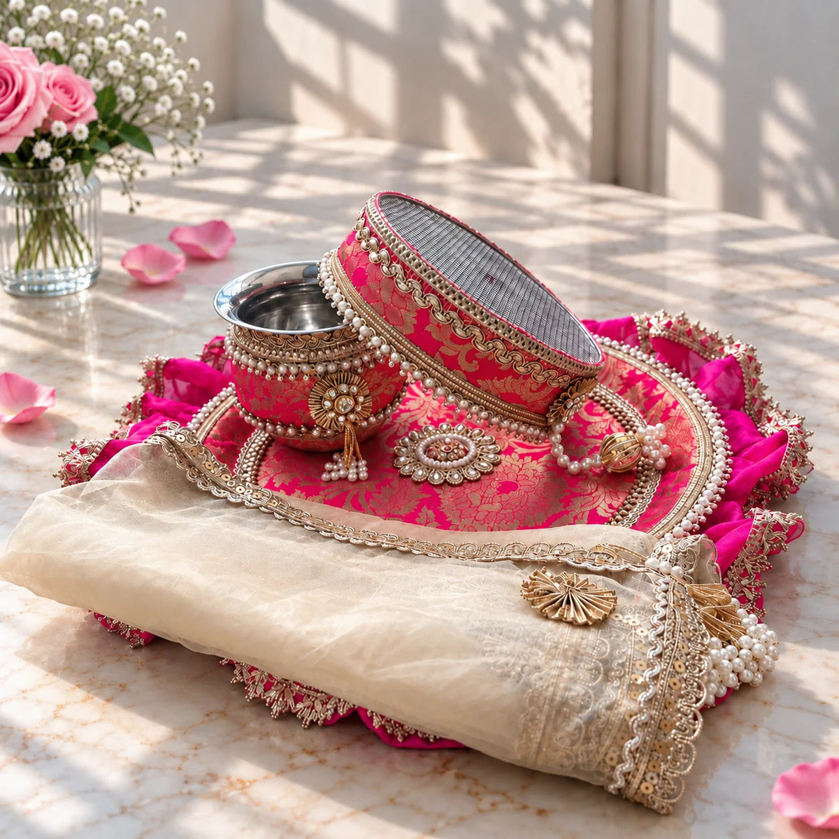 Jhilmil Karwa Chauth Thali Set