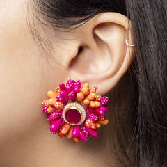Kundan With Pollen Flower Necklace Set
