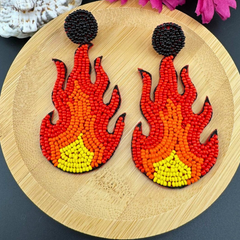 Fire Handmade Beaded Earring