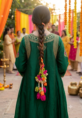 Multicolor Floral Silk Tassel Bridal Paranda with Traditional Pendant