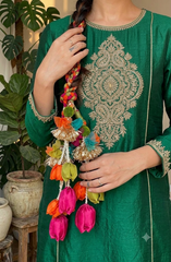 Multicolor Floral Silk Tassel Bridal Paranda with Traditional Pendant