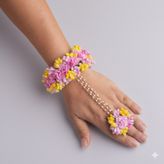 Pink And Yellow Necklace Set