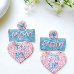 Mom To Be Handmade Beaded Earring