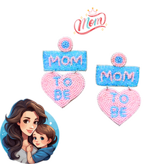Mom To Be Handmade Beaded Earring