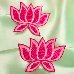 Pink Lotus Handmade Beaded Earring