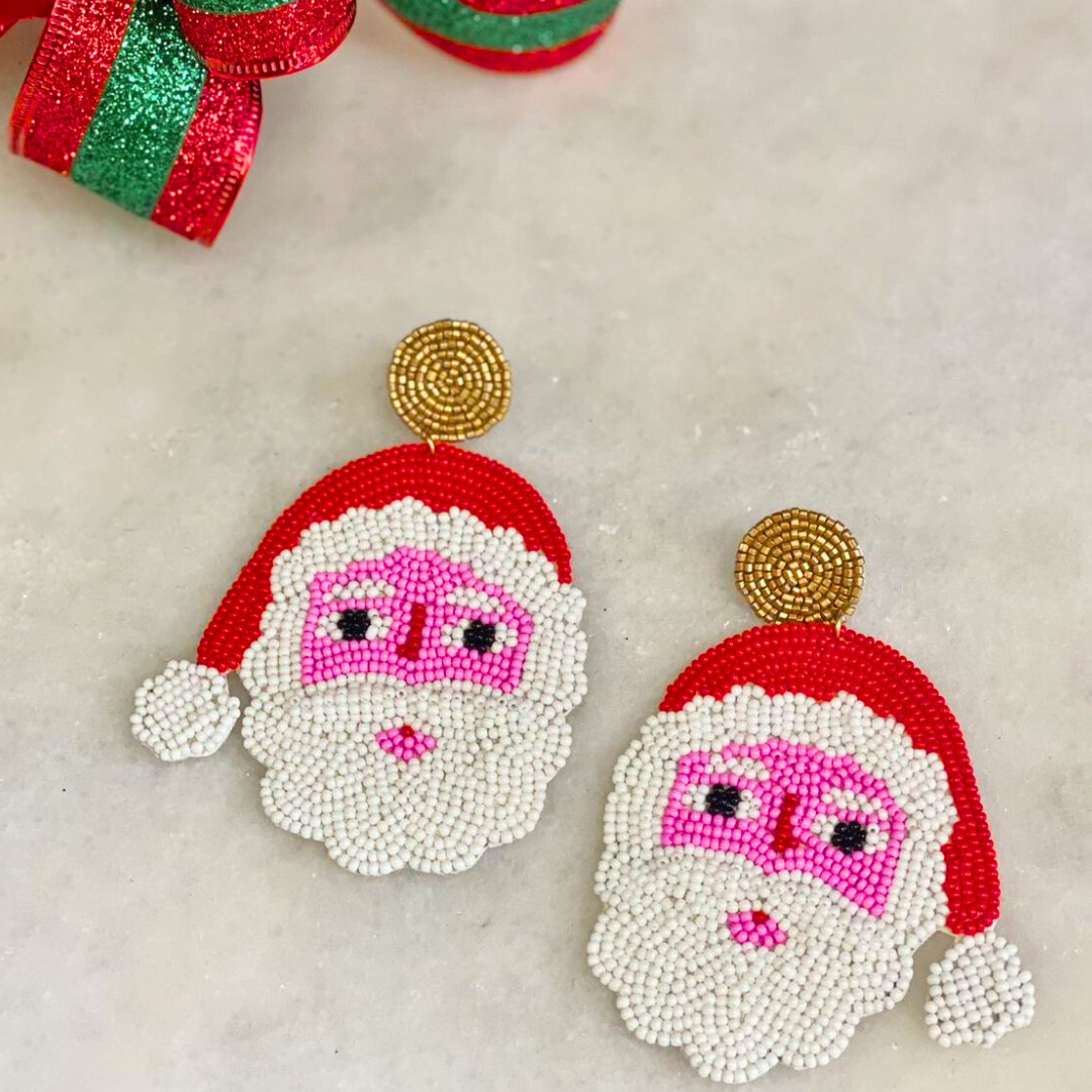 Santa Beaded Earring