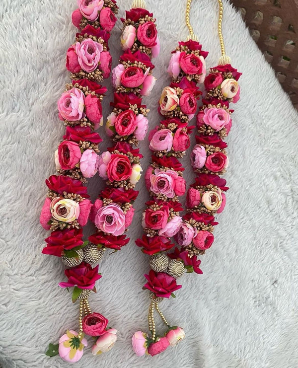 Wedding Varmala Artificial Flower Red and Pink