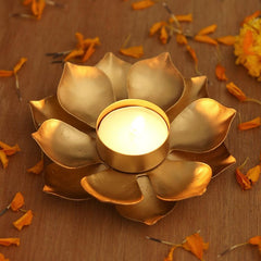 Lotus Metal Tealight Holders – Set of 2pc