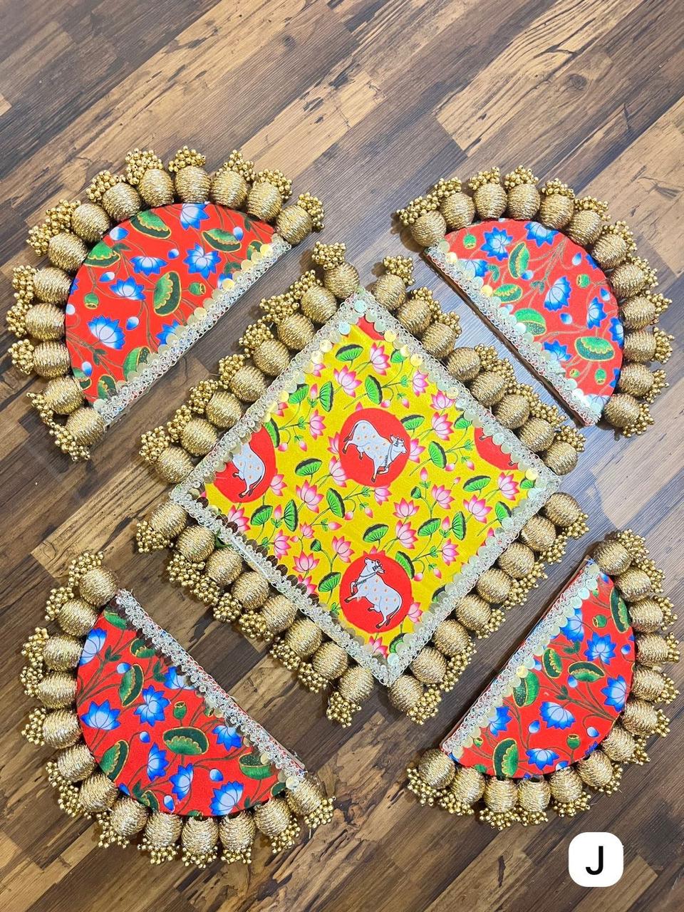 Rangoli Mat For Home Decoration Set of 5pc
