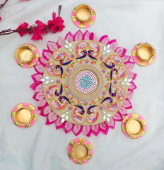 Beaded Rangoli Mat For Home Decoration
