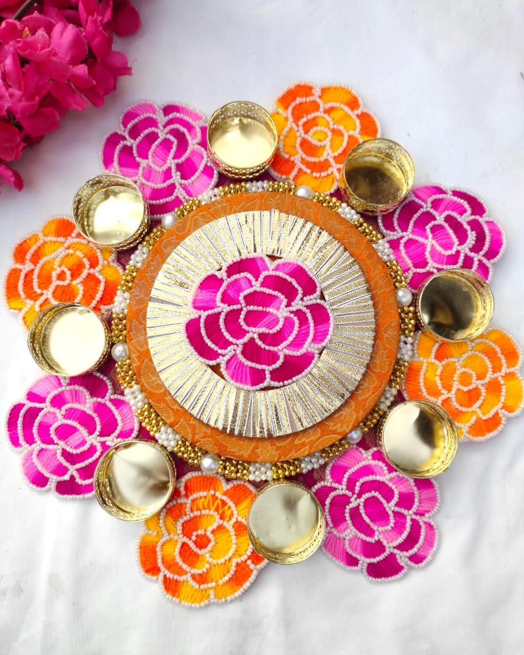Beaded Rangoli Mat For Home Decoration