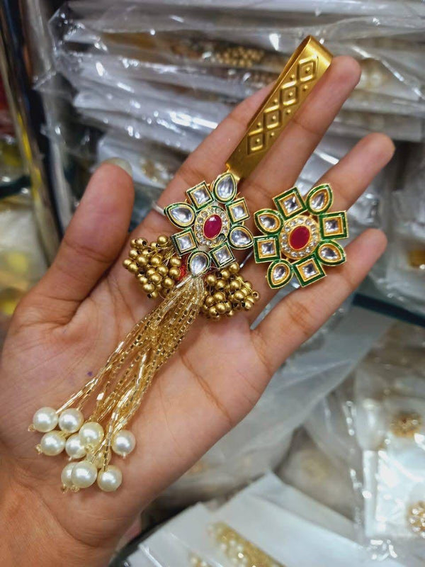 Kundan Satka Key Chain with Ring