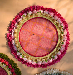 Pink Flower Mehndi Plate