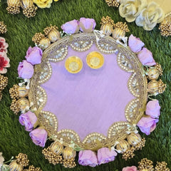 Decorated Flower Tilak Plate