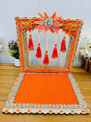 Ladoo Gopal Royal Orange Singhasan