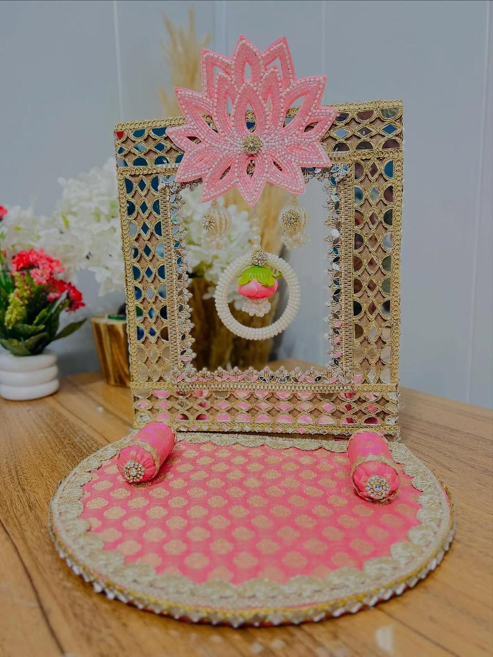 Ladoo Gopal Royal Pink Singhasan
