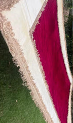 Velvet Red And White Bridal Entry Chadar