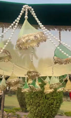 Bridal Entry Chadar Green And Golden
