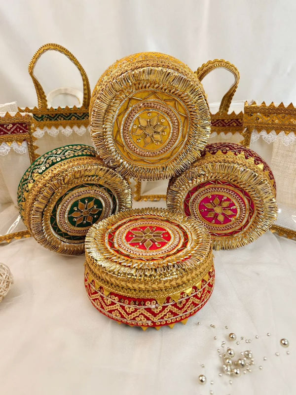 Ladoo Box With Jute Bag (500gm ladoo Box)