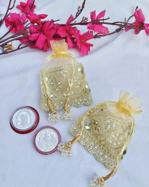 Silver And Gold Coin Pouch