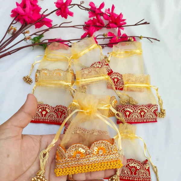 Net With Work Silver And Gold Coin Pouch