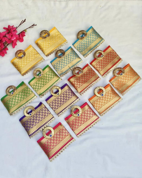 Silk Silver And Gold Coin Pouch