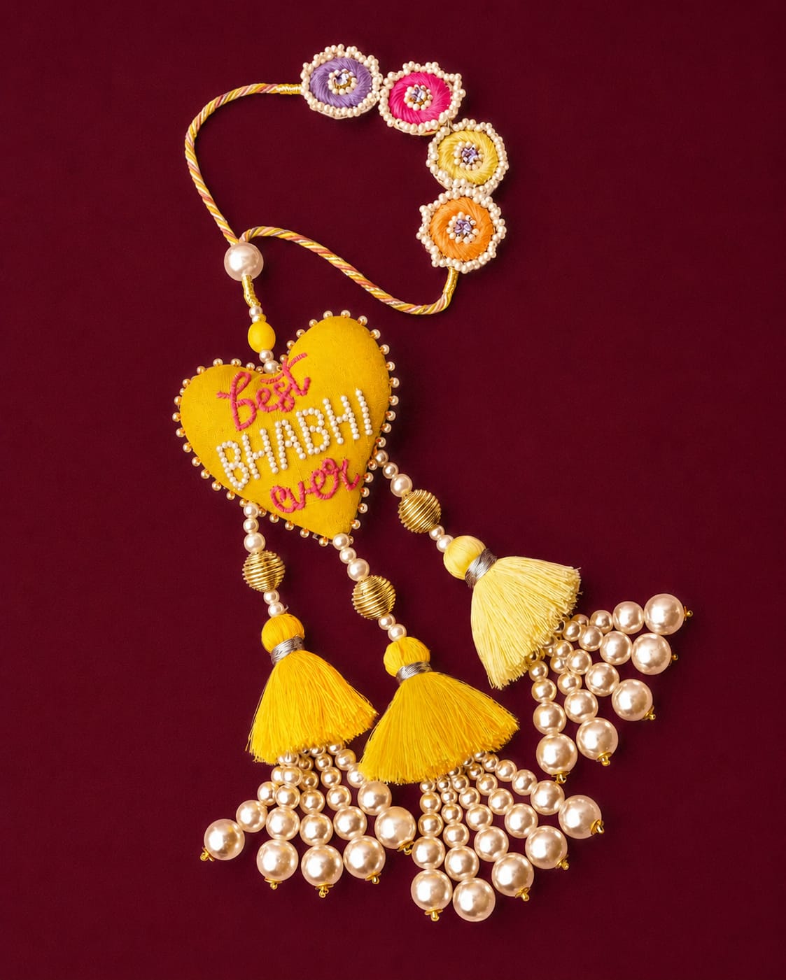 3D Heart Shape Rakhi with "Best Bhabhi To Be " Text | Special First Raksha Bandhan Rakhi