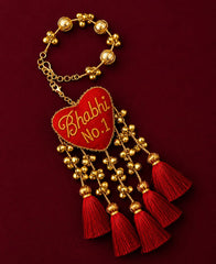 3D Heart Shape Rakhi with "Bhabhi No 1" Text | Special First Raksha Bandhan Rakhi
