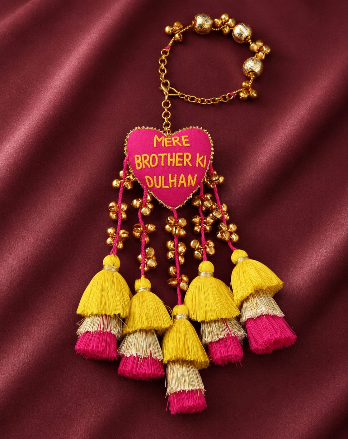 3D Heart Shape Rakhi with "Mere Brother Ki Dulhan" Text | Special First Raksha Bandhan Rakhi