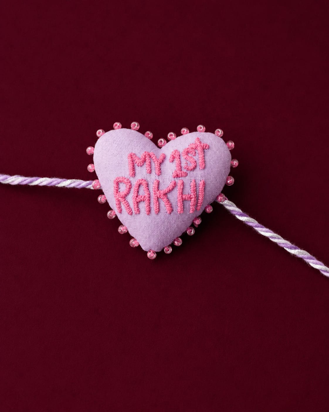 3D Heart Rakhi with "My 1st Rakhi" Text | Designer Raksha Bandhan Rakhi