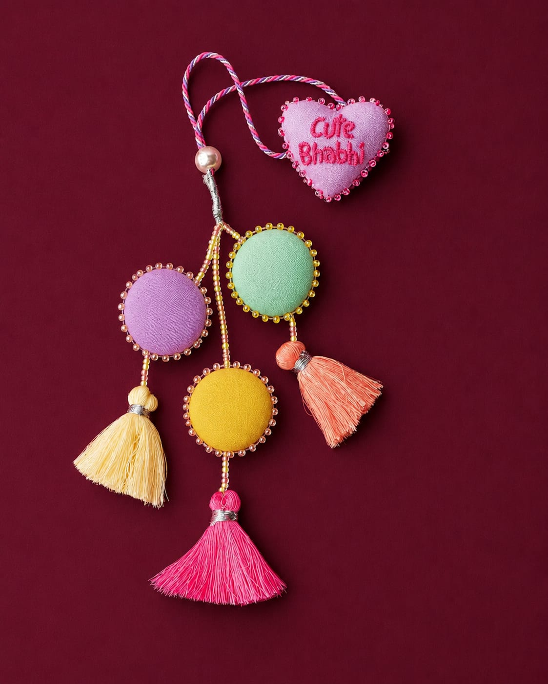 3D Heart Shape Rakhi with "Cute Bhabhi" Text | Special First Raksha Bandhan Rakhi
