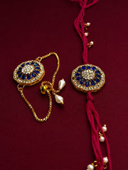 Kundan Pearl Bhai Bhabhi Rakhi Set