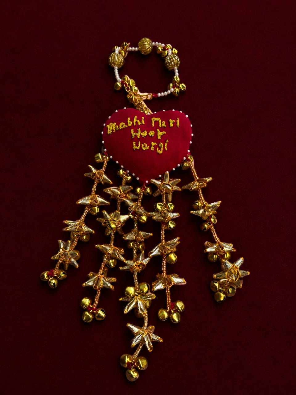 Heart Shape Rakhi with "Bhabhi Meri Hoor Wargi" Text | Special First Raksha Bandhan Rakhi (Copy) (Copy)