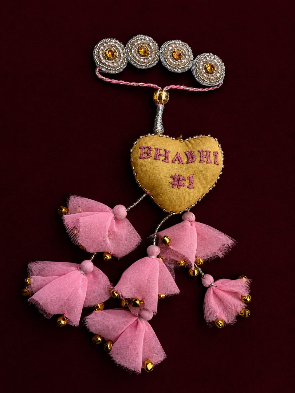 Heart Shape Rakhi with "# Bhabhi No 1" Text | Special First Raksha Bandhan Rakhi