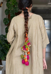 Multicolor Floral Silk Tassel Bridal Paranda with Traditional Pendant