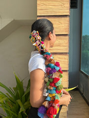 Multicolor Handmade Bridal Parandi with Colorful Tassels & Traditional Hair Accessories