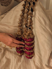 Royal Golden Gota Patti Rose Flower Garland 🌹✨ | Traditional Wedding & Bridal Accessory