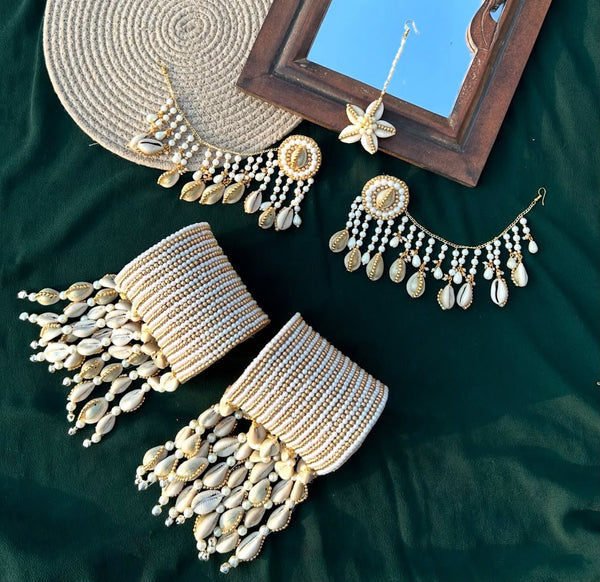 Premium Pearl & Shell Bridal Jewellery Set