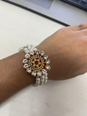 Elegant Pearl Beaded Bracelet with Ring