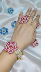 Elegant Pearl Beaded Bracelet with Ring