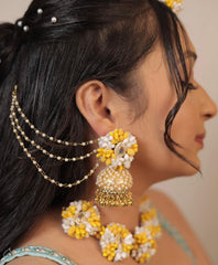 Flower With Kundan Jewellery set