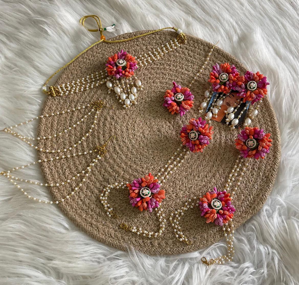 Beaded Haldi Jewellery Set