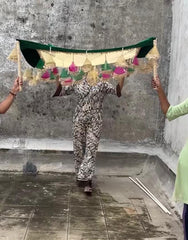 Bridal Entry Chadar Green And Golden